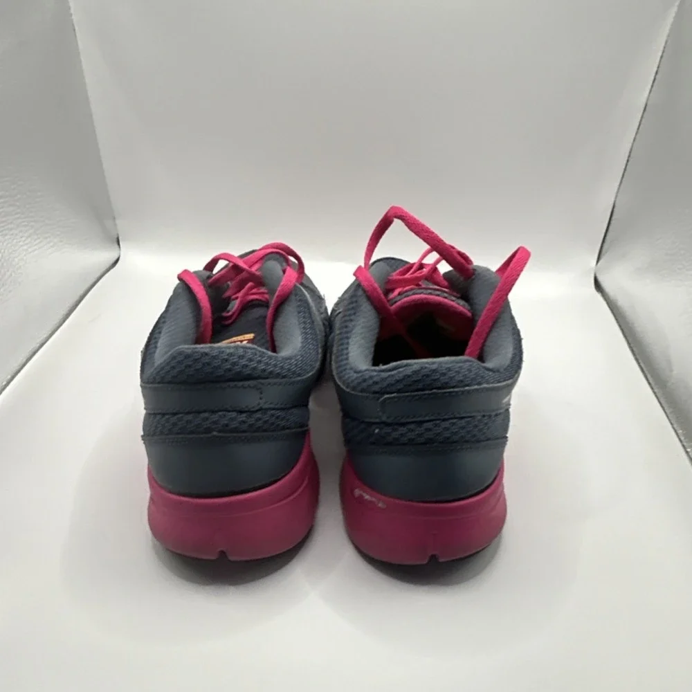 Nike Girls Mesh Sneakers Gray Pink Breathable Lace Up Athletic Shoes